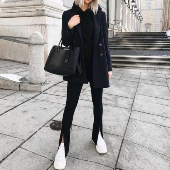 Zara velvet legging metallic thread front slit - Picture 2 of 11